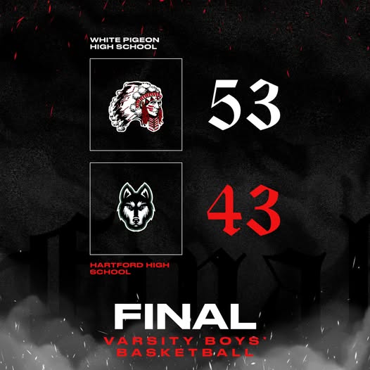 White Pigeon boys top Hartford 53-43